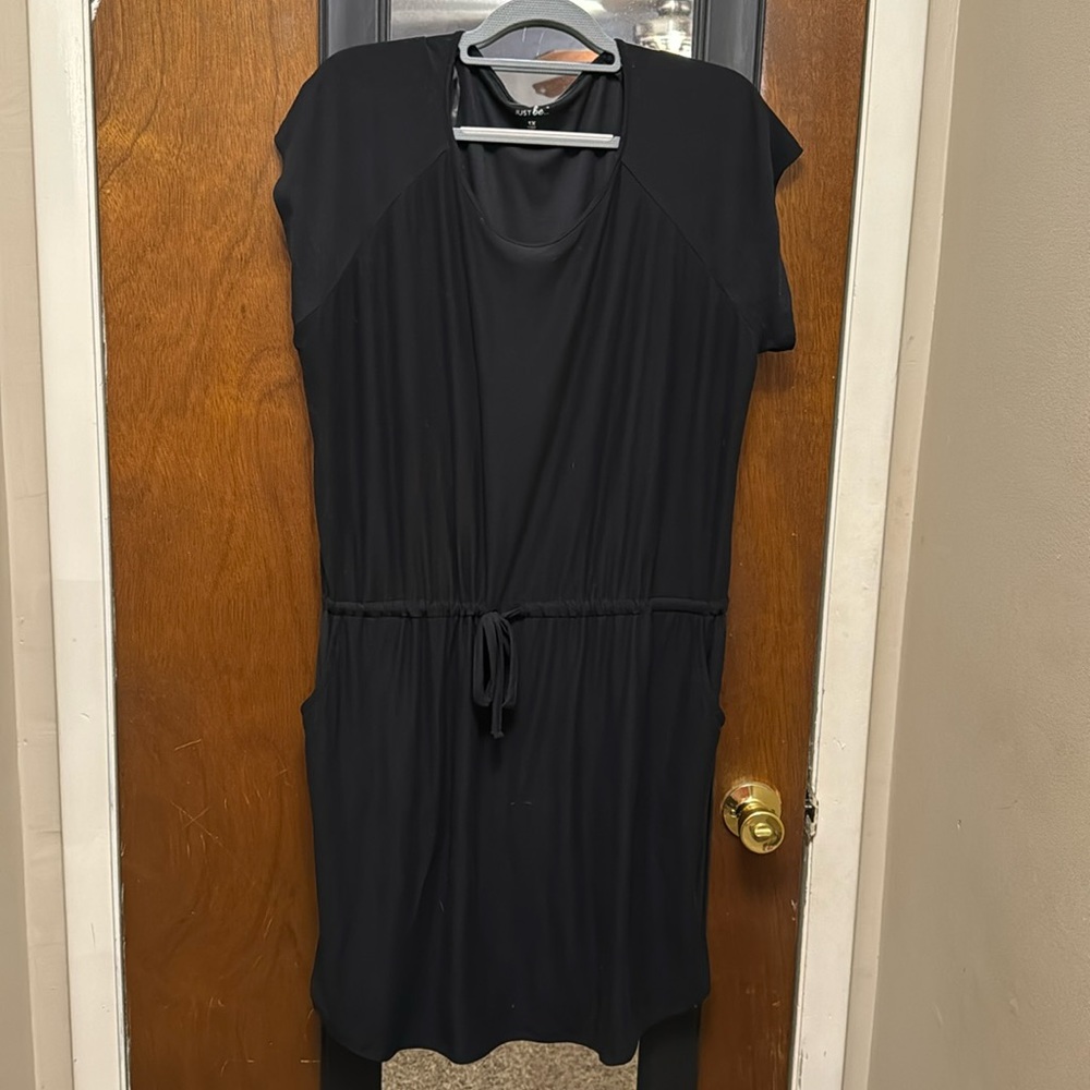 Casual black dress.